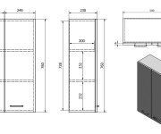 Aqualine Zoja/keramia Fresh Skříňka Horní 50x76x23cm, Dub Platin
