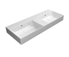 Gsi Kube X Keramické Dvojumyvadlo 120x47cm, Broušená Spodní Hrana, Bez Otvoru, Bílá 