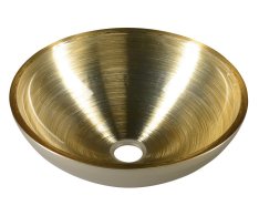 Sapho Murano Soft Brown Skleněné Umyvadlo Na Desku, Průměr 40cm, Zlatá/stříbrná