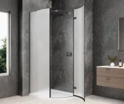 Polysan Globe Gun Metal čtvrtkruhový Sprchový Kout 800x900mm, Matné Sklo, Pravé