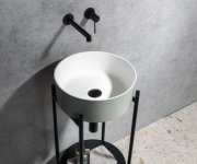 Sapho Thin Umyvadlo Na Desku, Rockstone, ø 38 Cm, Bílá Mat/verde