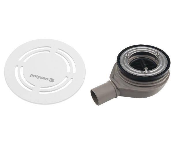 Polysan Flexia Vaničkový Sifon, Průměr 90mm, Dn40, Kruhová Krytka Bílá