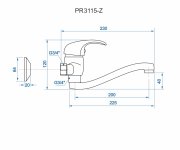 Dřezová Stěnová Baterie S Tvarovaným Plochým Ramínkem, Rozteč 100 Mm, Klik-klak - Chrom - Perla PR3115-Z100