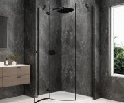Polysan Globe Black čtvrtkruhový Sprchový Kout 1000x900mm, čiré Sklo, Levé
