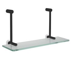 Sapho Závěsná Skleněná Polička Na Sprchovou Zástěnu 400x180x125mm, černá Mat