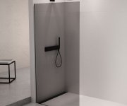 Polysan Architex Sada Pro Uchycení Skla Podlaha-stěna Se Spádovou Lištou, 1615x2105mm, Levá, černá Mat