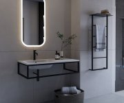 Sapho Ska Konzole Pod Umyvadlo/desku 100x22x51cm, černá Mat