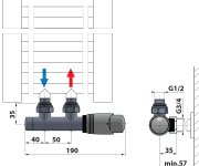 Bruckner Wicher Připojovací Sada Termostatická Pro Středové Připojení 50mm, Provedení Bílá