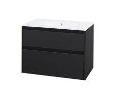 Mereo Opto, Koupelnová Skříňka S Keramickým Umyvadlem 81 Cm, černá