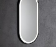 Sapho Kaira Oválné Zrcadlo S Led Osvětlením 45x90cm, černá Mat