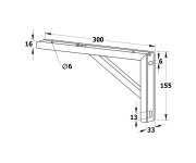 Sapho Podpěrná Konzole 305x160x32mm, Pozinkovaná Ocel, 1 Ks
