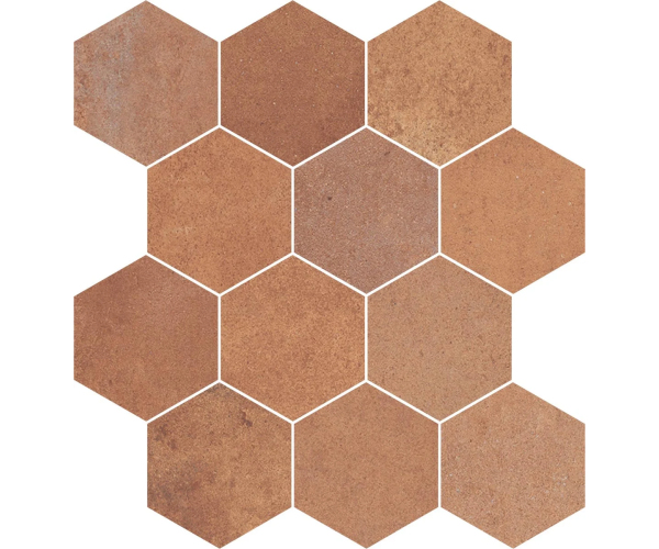 Obklad Gambini Heartland Mosaico Esagona Terracotta 30x30 Nat. - cihlová