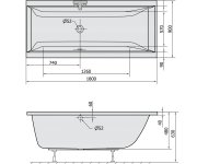 Polysan Cleo Obdélníková Vana 180x90x48cm, černá Mat