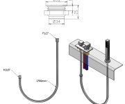 Sapho Sprchová Průchodka Na Okraj Vany Včetně Hadice  F1/2"-m3/8", Kulatá, Chrom