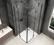 Polysan Globe Gun Metal Obdélníkový Sprchový Kout 900x800mm, Rohový Vstup, čiré Sklo