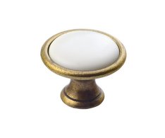 Sapho Cross Kovová úchytka, Průměr 30mm, Bronz/bílá