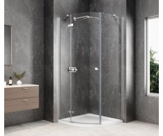 Polysan Globe Chrome čtvrtkruhový Sprchový Kout 800x800mm, čiré Sklo, Levé