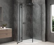 Polysan Globe Gun Metal čtvrtkruhový Sprchový Kout 900x1000mm, čiré Sklo, Levé