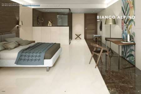 Mramorové dlažby Caesar Anima Bianco Alpino 120x120 Lucidato a Dark Emperador 60x60 Lucidato