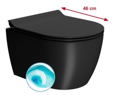 Gsi Pura Short Závěsná Wc Mísa, Swirlflush, 35x46cm, černá Dual-mat