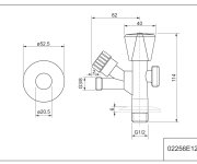 Kombinovaný Rohový Ventil 1/2"x 3/4"x 3/8", Aquaristo - Páčka Plast 02256E1234
