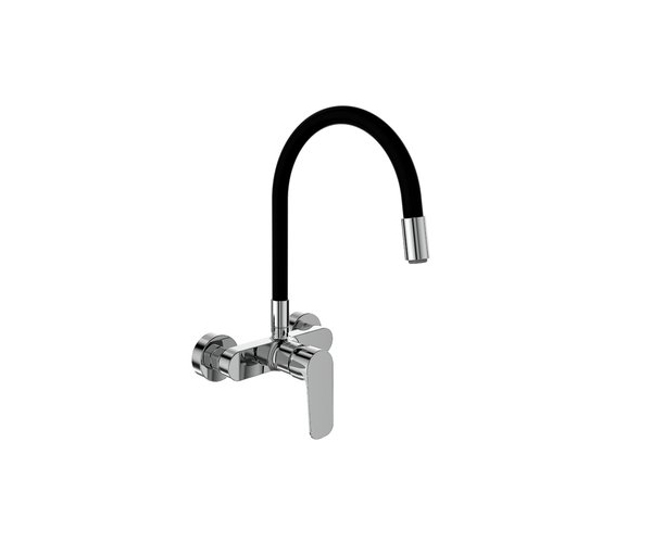 Dakota, Dřezová Stěnová Baterie S Flexi černým Ramínkem, Rozteč 150mm