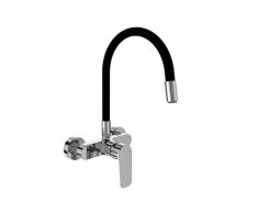 Dakota, Dřezová Stěnová Baterie S Flexi černým Ramínkem, Rozteč 150mm