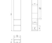 Aqualine Paneda Strip Skříňka Vysoká 35x165x31cm, Levá/pravá, Dub Emporio