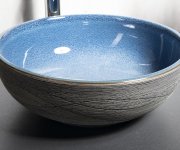 Sapho Priori Keramické Umyvadlo Na Desku, ø 41cm, Modrá/šedá