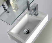 Sapho Amarok Umývátko, Litý Mramor, 40x22cm, Baterie Vpravo, Bílá