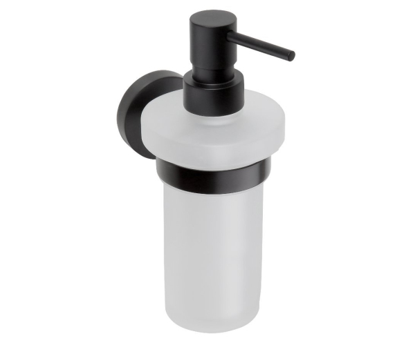 Sapho X-round Black Dávkovač Mýdla 230ml, Mléčné Sklo, černá Mat