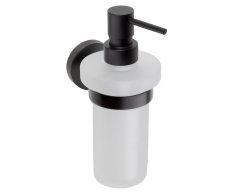Sapho X-round Black Dávkovač Mýdla 230ml, Mléčné Sklo, černá Mat