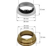 Mereo Sada Krytka Na Kartuš Chrom O 35 Mm Pro Dita Baterie+matice Vyšší Pro Dita Baterie