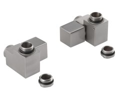 Sapho Cube Combi Připojovací Sada Ventilů Ruční Rohová, Pravá, Nerez Mat