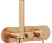 Podomítková baterie Espirit, s přepínačem, se setem, pro R-box - ES 068.60RGB.O3.RB07D.+S Podomítková baterie 3-cestná bez tělesa, se sprchovým setem, růžové zlato kartáčované X070356