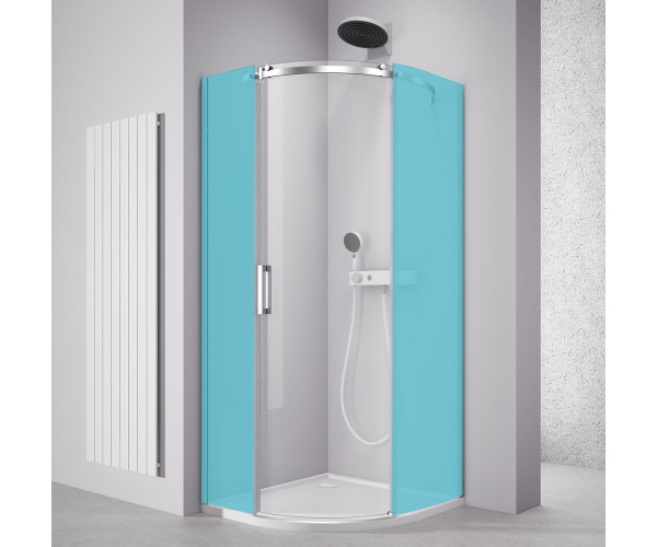 Polysan Thron Komponent čtvrtkruhová Sprchová Zástěna 900x900mm, čiré Sklo, Pravá
