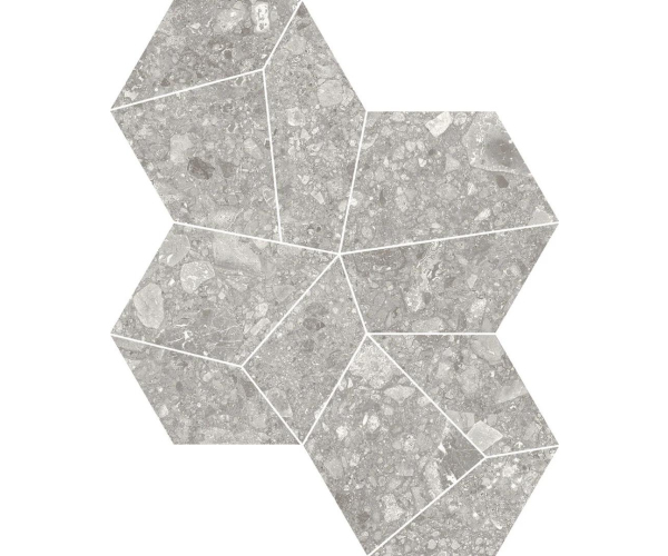 Mozaika jako terrazzo Mirage NORR Vit RR01 Patchy 40x34,7 Nat. - šedá