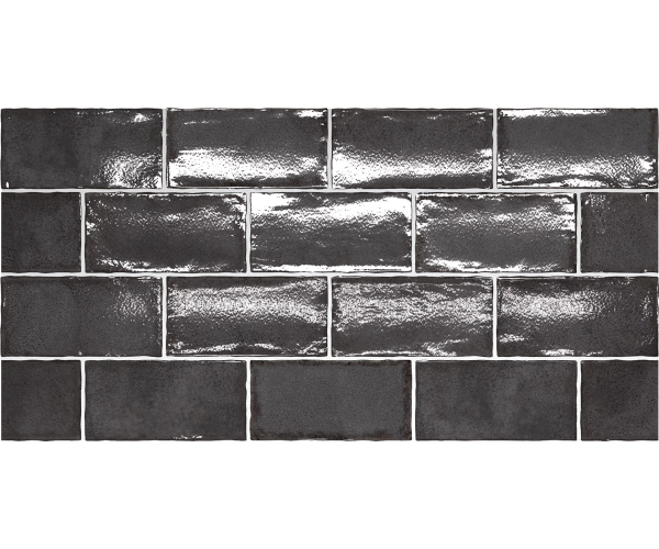 Retro obklad Equipe Altea Black 7,5x15 - černá