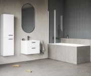 Vanová zástěna CVS2 - CVS2 100 L, bílá matná+transparent 7QLA0E00Z1