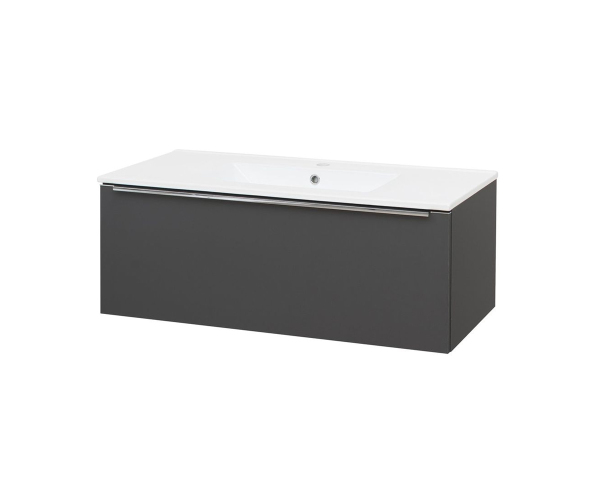 Mereo Mailo, Koupelnová Skříňka S Keramickým Umyvadlem 101 Cm, Antracit, Chrom Madlo