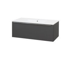 Mereo Mailo, Koupelnová Skříňka S Keramickým Umyvadlem 101 Cm, Antracit, Chrom Madlo