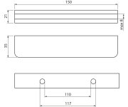 Sapho Držák Skleněné Poličky 8mm, Chrom