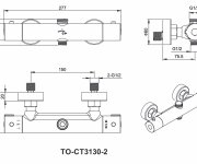 Cooltouch, Sprchová Termostatická Baterie, Pro 2 Odb. Místa, Bez Sprchové Sady, Rozteč 150mm TO-CT3130-2