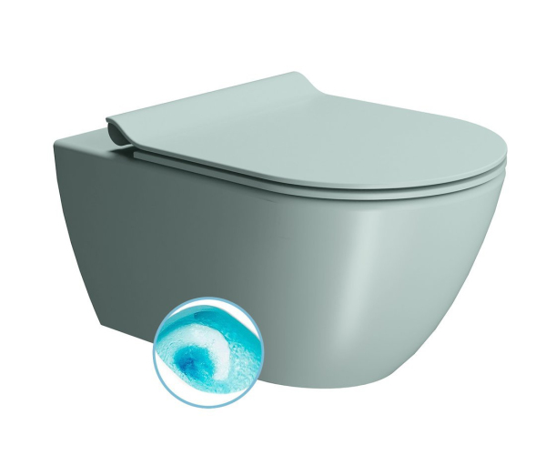 Gsi Pura Závěsná Wc Mísa, Swirlflush, 36x55cm, Ghiaccio Dual-mat