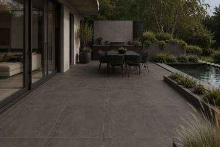 Letní terasa s dlažbou Sant Agostino Set Concrete Dark 