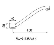 Ramínko Pákové Baterie Plu3113-k, 150 Mm PLU+3113RAM-K