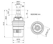 Sapho Uzavírací Keramický Vršek 1/2", Teplá