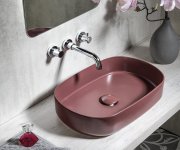 Isvea Infinity Oval Keramické Umyvadlo Na Desku, 55x36cm, Maroon Red
