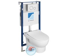 Sapho Absolute Závěsné Wc Rimless S Podomítkovou Nádržkou A Tlačítkem Schwab, Bílá
