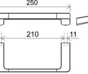 Držák ručníků 10° TD 300.00 - TD 300.20BL Držák na ručníky 250 mm, černá X07P560